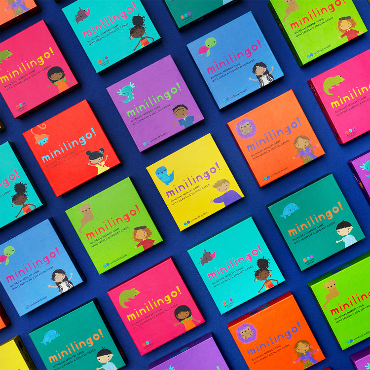 All nine versions of the language flashcards.